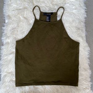 green halter style top